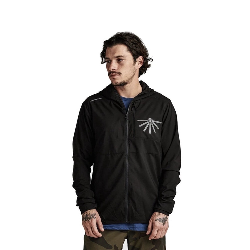 ROARK Secondwind 2.0 RJ259 Black Lightweight Hooded Jacket Men's Size Small